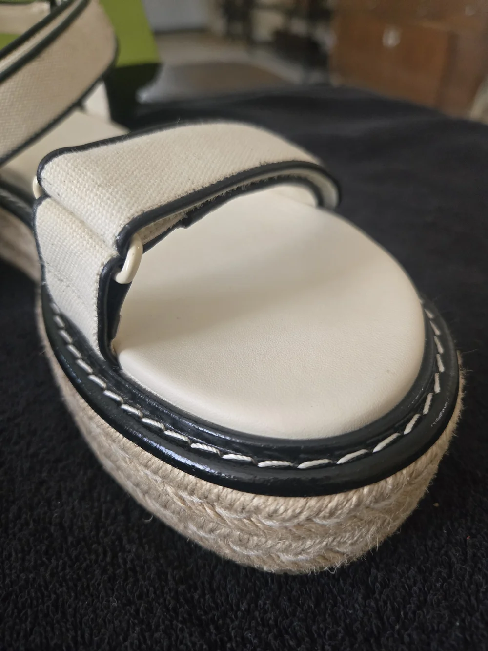 Tory Burch White Espadrille Platform Sandals Size 11/42 NWOT